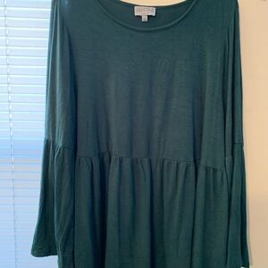 Joseph A Deep Green Peplum Blouse